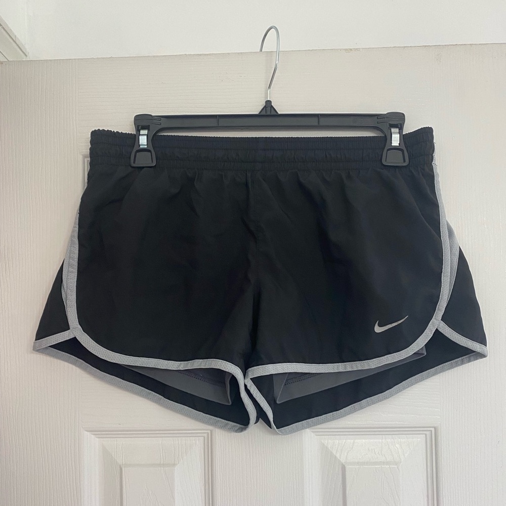Nike Women's Dri-FIT Black and Gray Athletic Shorts